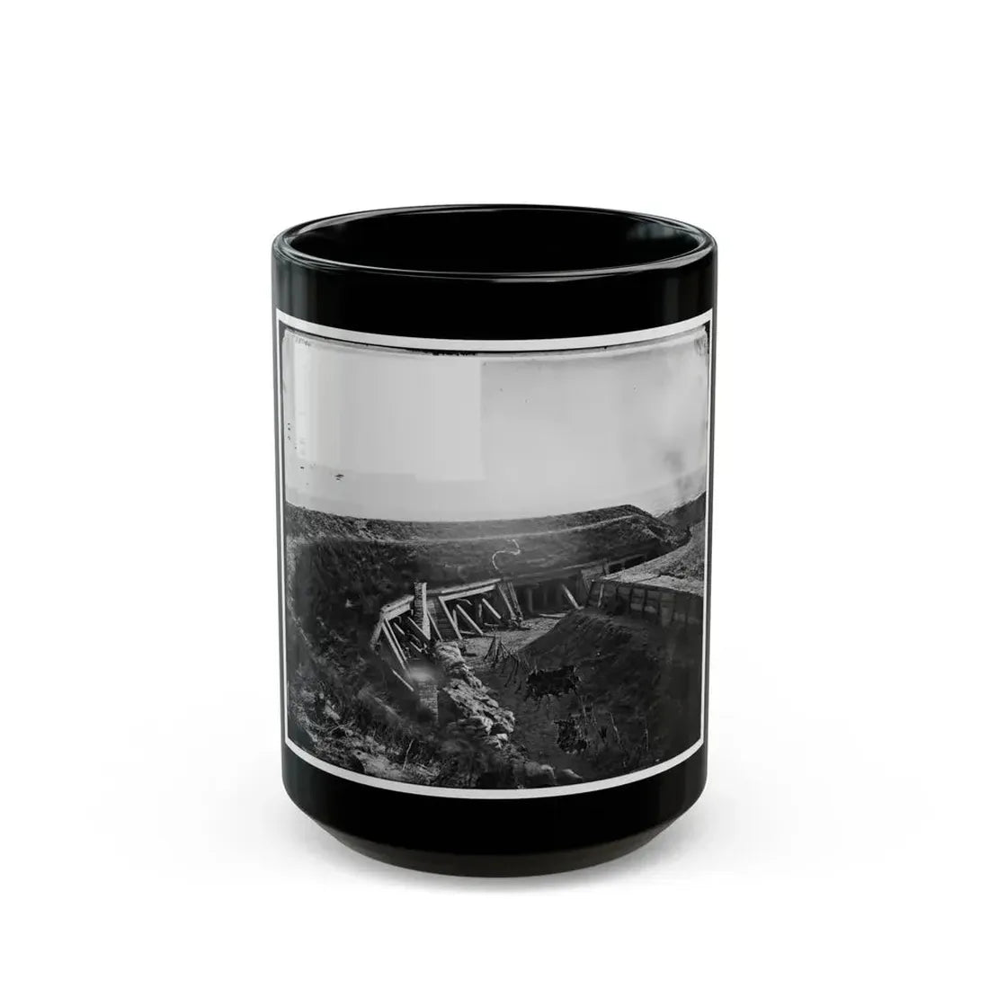 Fort Fisher, N.C. Interior View Of The Pulpit (U.S. Civil War) Black Coffee Mug 15oz - Go Mug Yourself