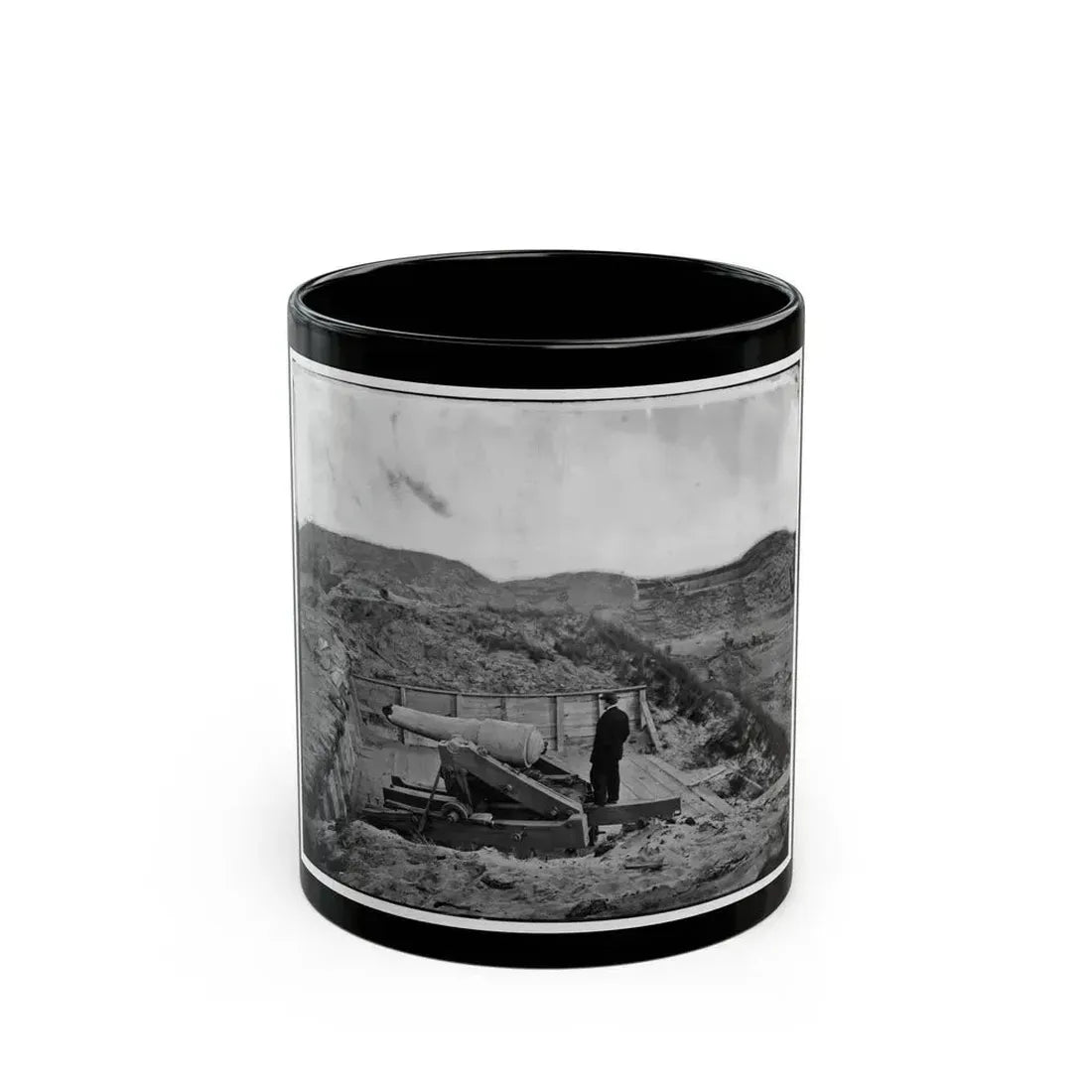 Fort Fisher, N.C. Interior View, With Heavy Gun Broken By Bombardment (U.S. Civil War) Black Coffee Mug 11oz - Go Mug Yourself