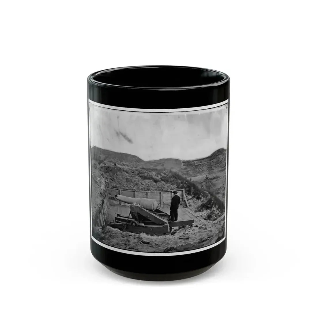Fort Fisher, N.C. Interior View, With Heavy Gun Broken By Bombardment (U.S. Civil War) Black Coffee Mug 15oz - Go Mug Yourself