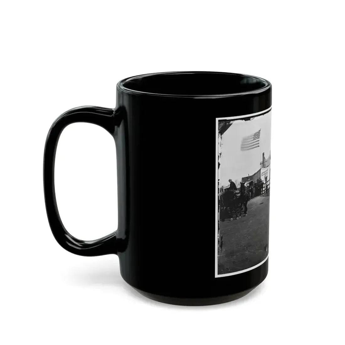 Fort Monroe, Va. Captain Of The Port's Office And The Hygeia Dining Saloon (U.S. Civil War) Black Coffee Mug - Go Mug Yourself