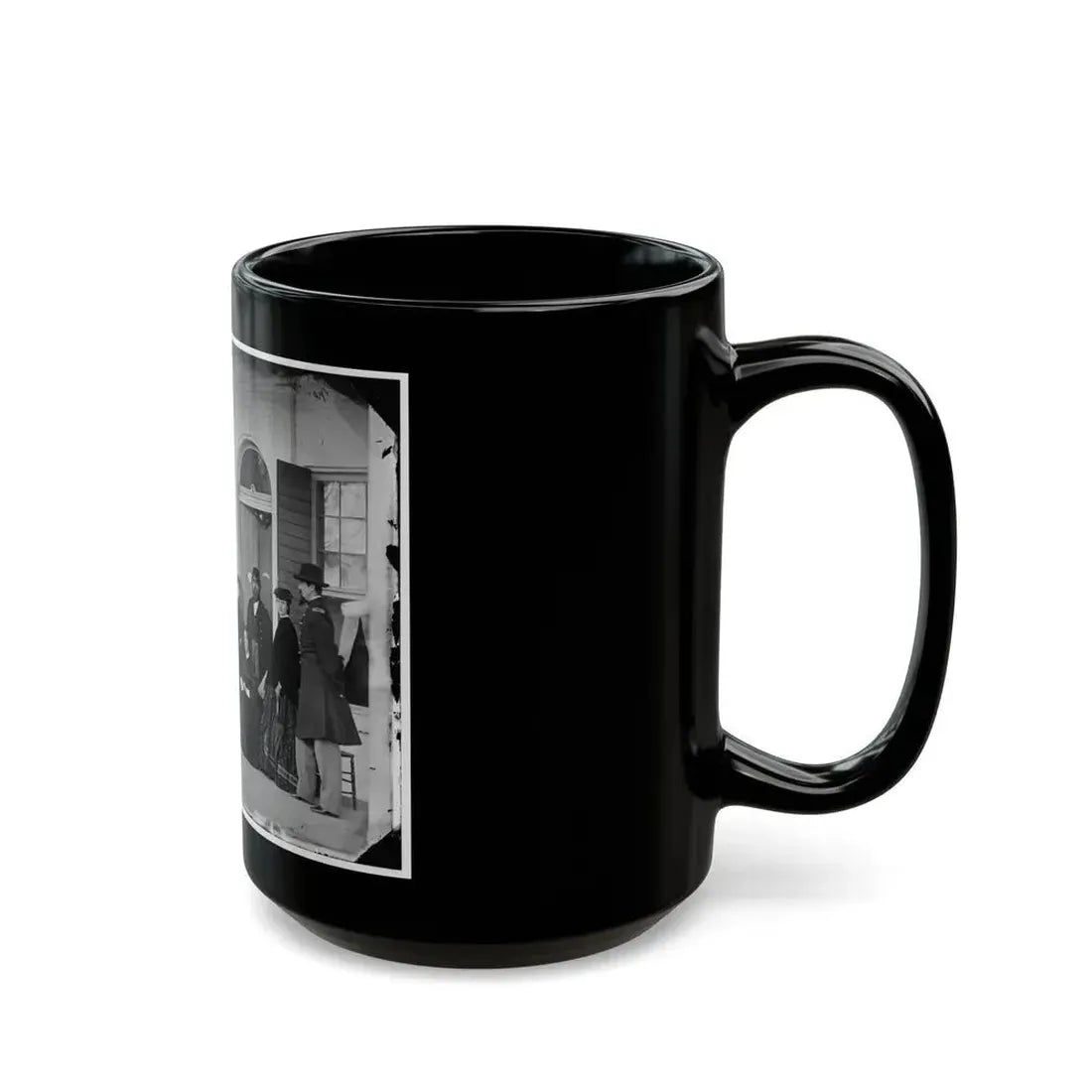 Fort Monroe, Va. Officers And Ladies On Porch Of A Garrison House (U.S. Civil War) Black Coffee Mug - Go Mug Yourself