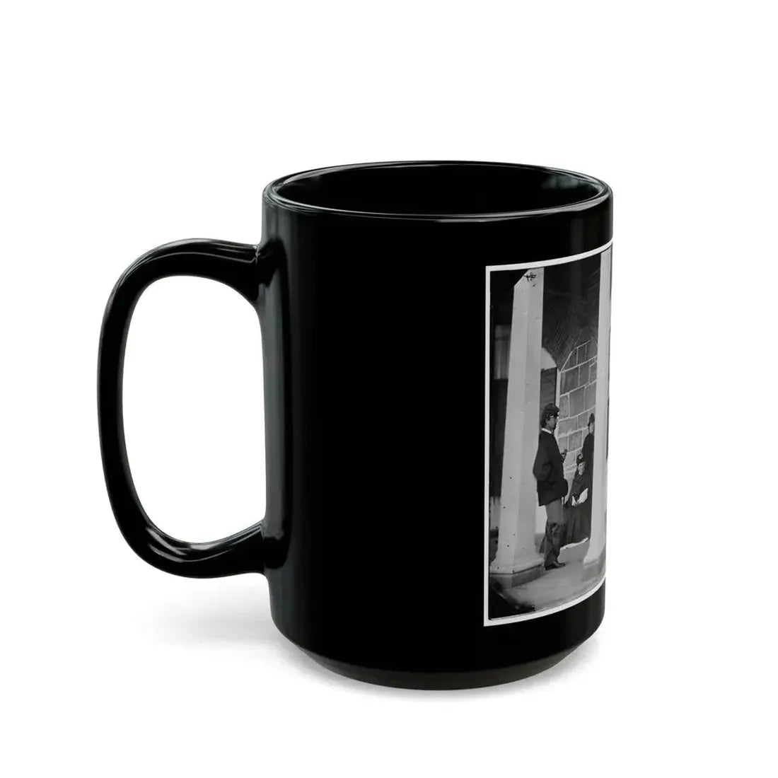 Fort Monroe, Va. Officers And Ladies On Porch Of A Garrison House (U.S. Civil War) Black Coffee Mug - Go Mug Yourself
