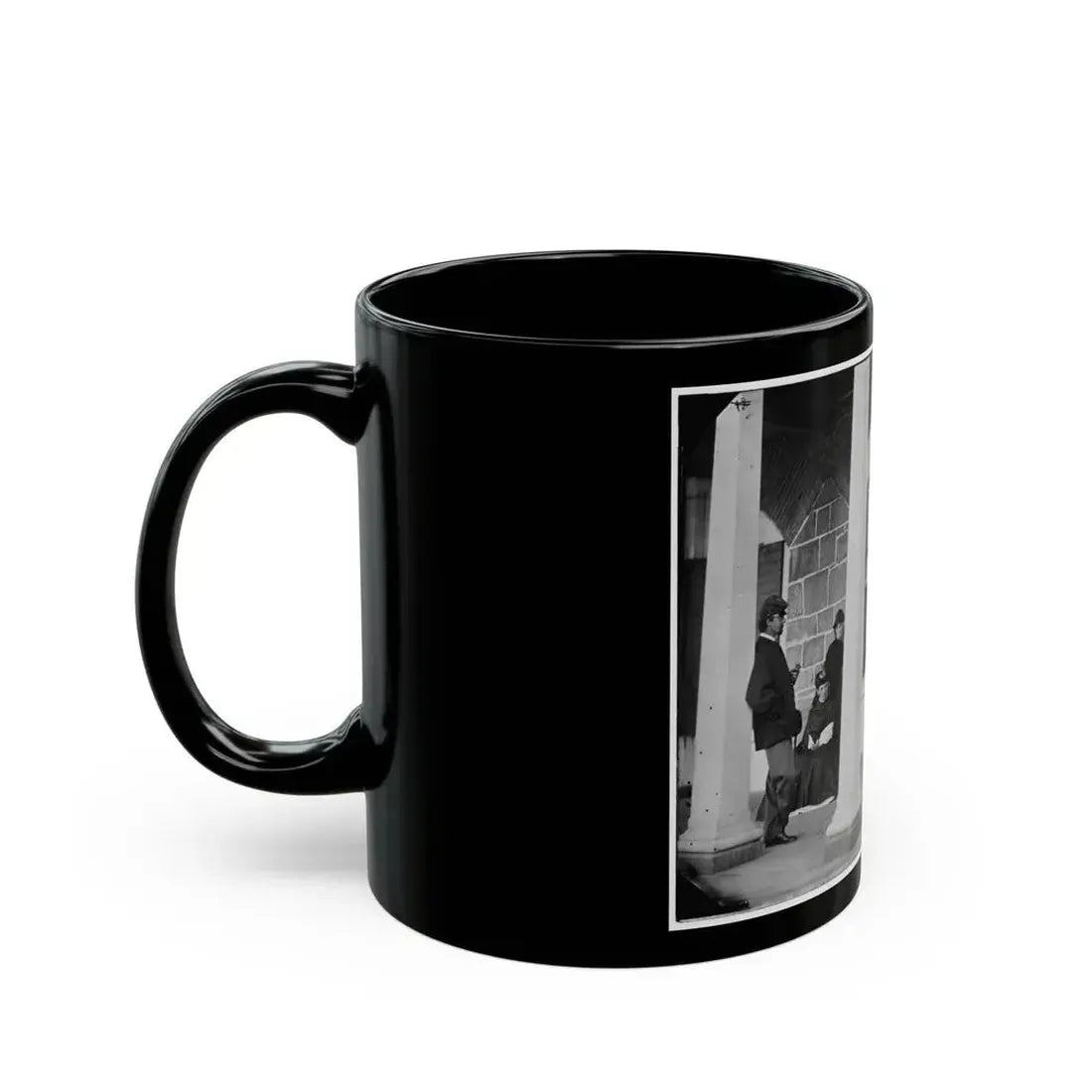 Fort Monroe, Va. Officers And Ladies On Porch Of A Garrison House (U.S. Civil War) Black Coffee Mug - Go Mug Yourself