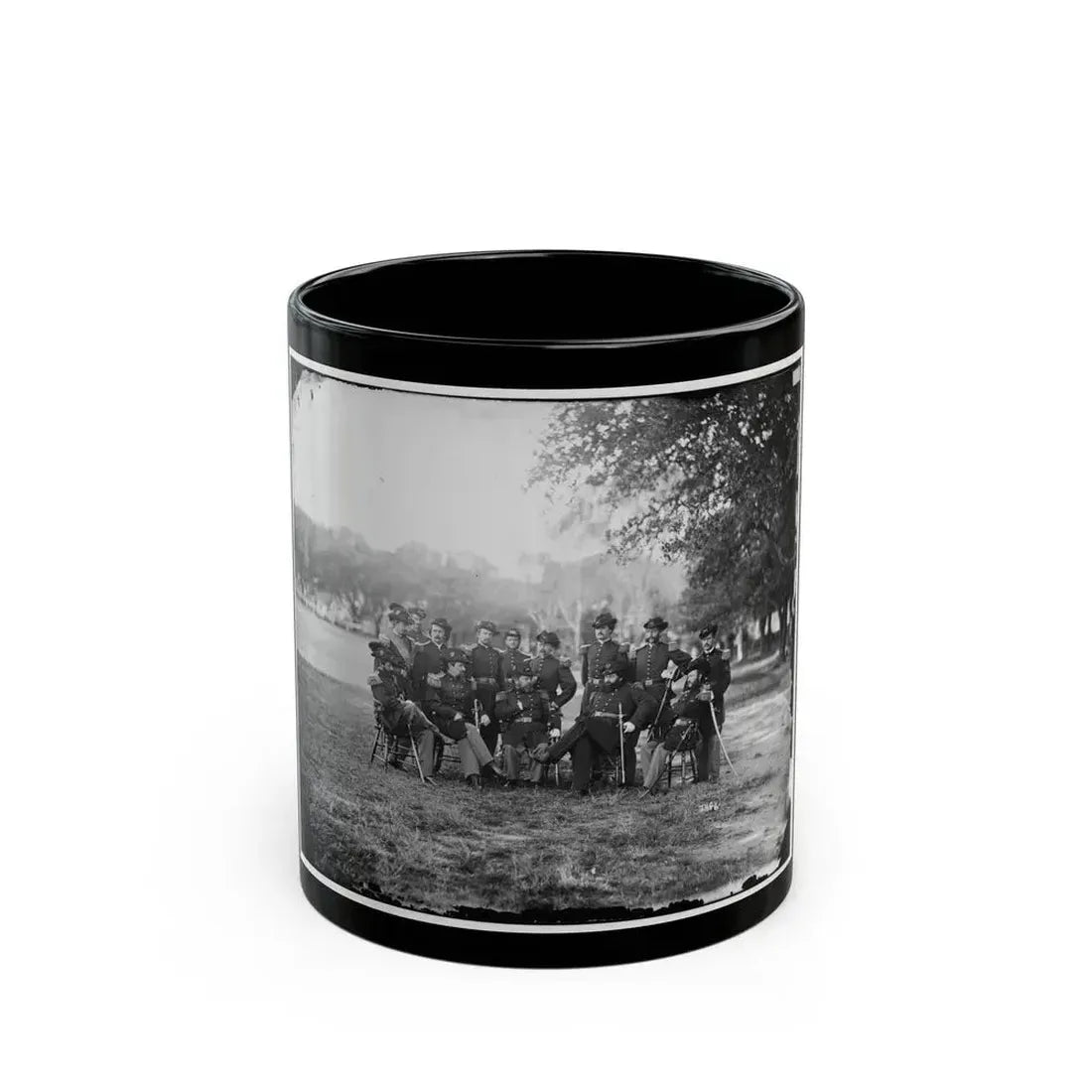 Fort Monroe, Va. Officers Of 3d Pennsylvania Heavy Artillery (U.S. Civil War) Black Coffee Mug 11oz - Go Mug Yourself