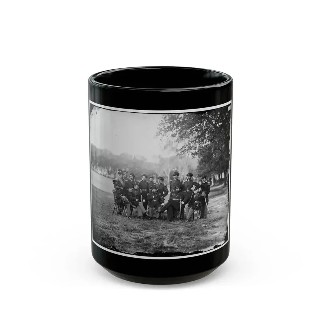 Fort Monroe, Va. Officers Of 3d Pennsylvania Heavy Artillery (U.S. Civil War) Black Coffee Mug 15oz - Go Mug Yourself