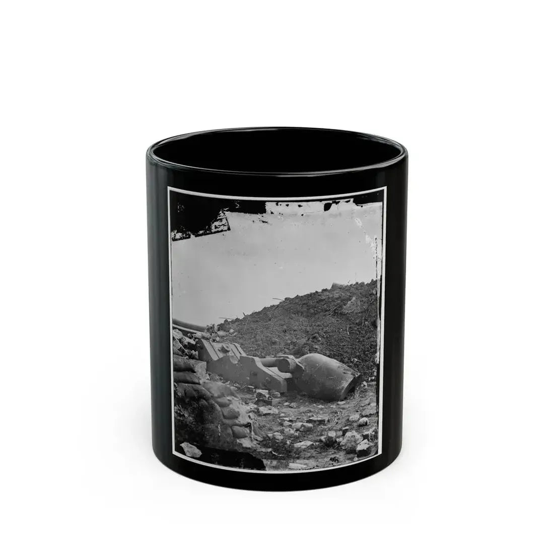 Fort Pulaski, Ga. Dismounted Mortar (U.S. Civil War) Black Coffee Mug 11oz - Go Mug Yourself