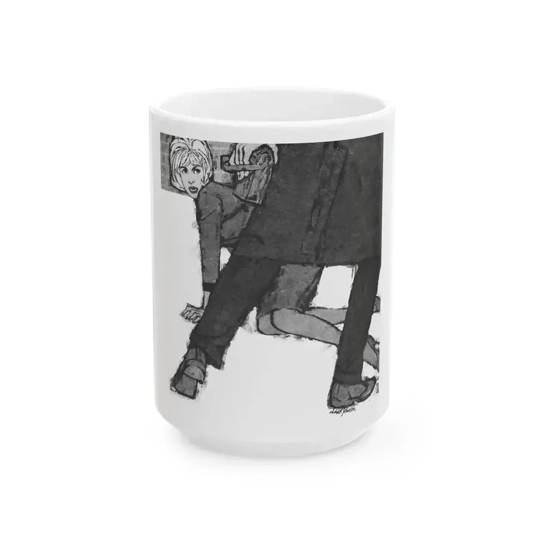 Fortnight In Peril by Frances Minto Cowen, Good Housekeeping, 1961 - White Coffee Mug 15oz - Go Mug Yourself