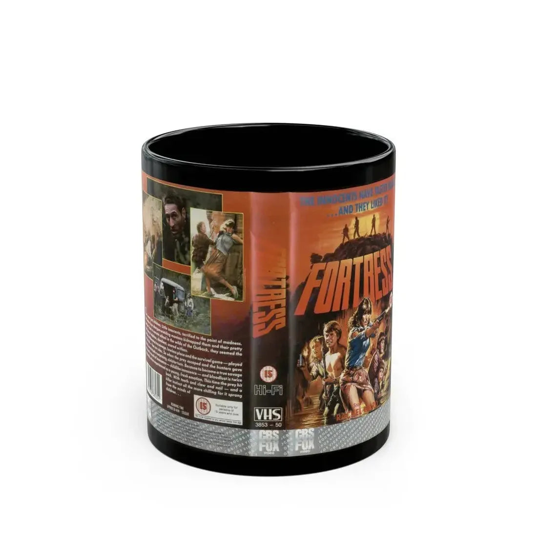 FORTRESS ACTION (VHS COVER) - Black Coffee Mug 11oz - Go Mug Yourself