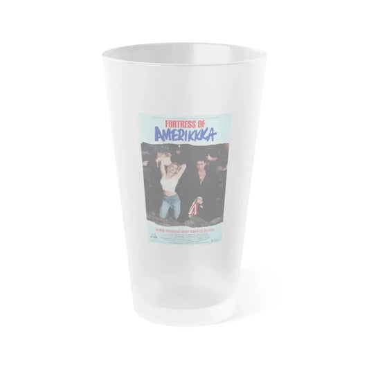 FORTRESS OF AMERIKKKA 1989 Movie Poster - Frosted Pint Glass 16oz 16oz Frosted - Go Mug Yourself