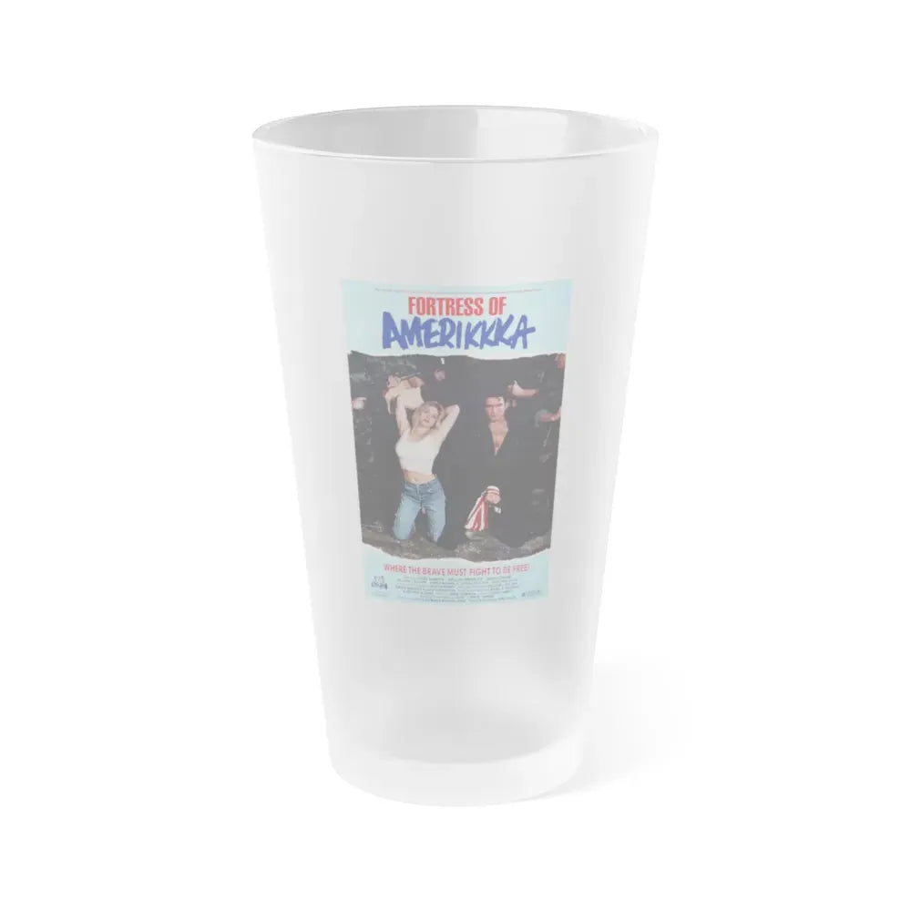FORTRESS OF AMERIKKKA 1989 Movie Poster - Frosted Pint Glass 16oz 16oz Frosted - Go Mug Yourself