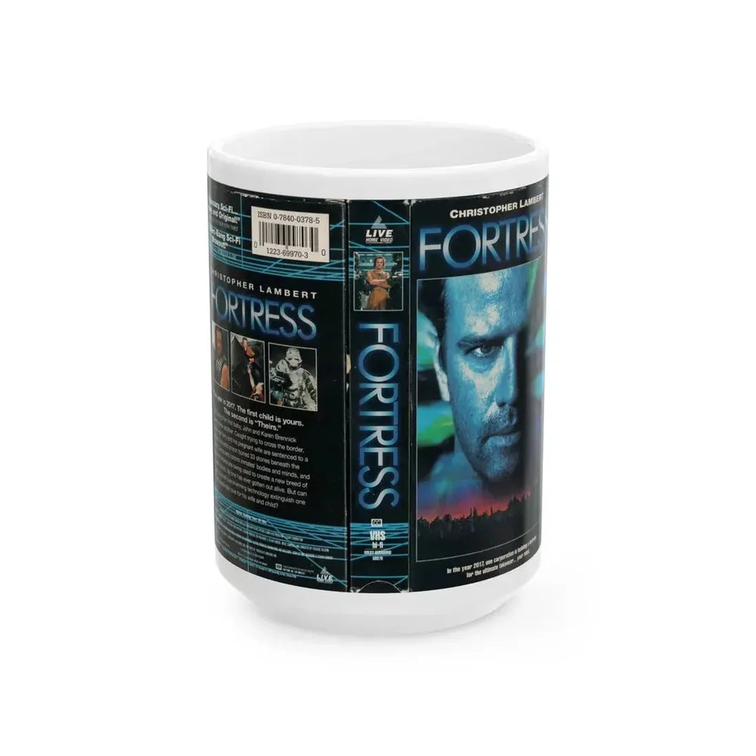 FORTRESS (VHS COVER) - White Coffee Mug 15oz - Go Mug Yourself
