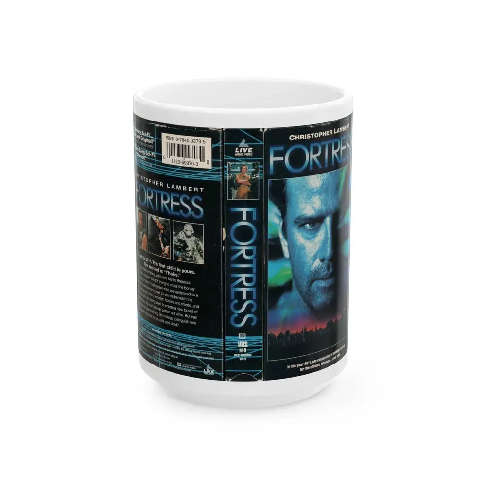 FORTRESS (VHS COVER) - White Coffee Mug 15oz - Go Mug Yourself