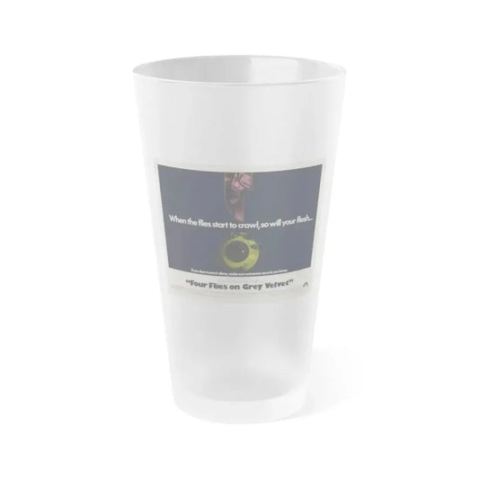 FOUR FLIES ON GREY VELVET 1971 Movie Poster - Frosted Pint Glass 16oz 16oz Frosted - Go Mug Yourself