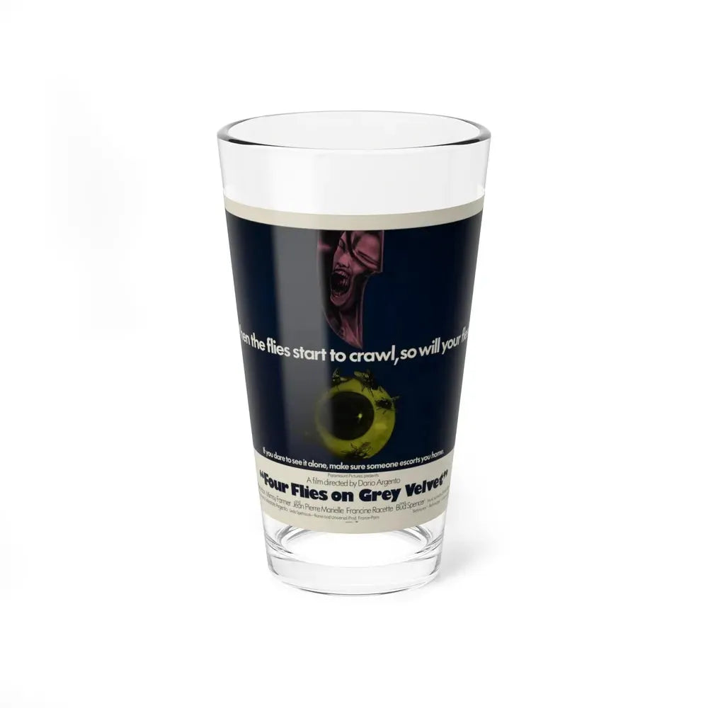 FOUR FLIES ON GREY VELVET 1971 Movie Poster - Pint Glass 16oz 16oz - Go Mug Yourself