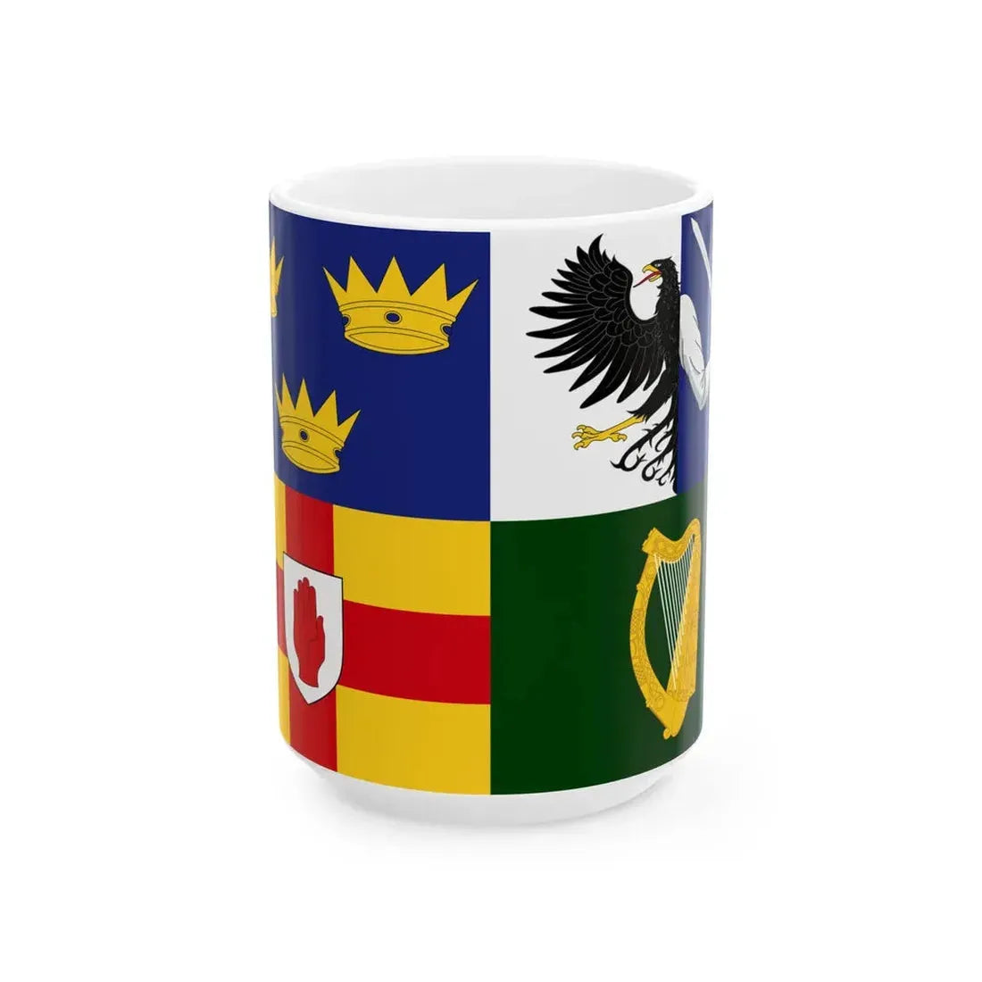 Four Provinces Flag 3-2 (Ireland) White Coffee Mug 15oz - Go Mug Yourself