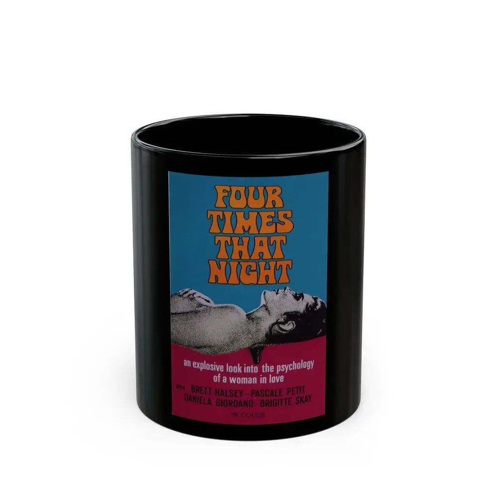 FOUR TIMES THAT NIGHT 1971 Movie Poster - Black Coffee Mug 11oz - Go Mug Yourself