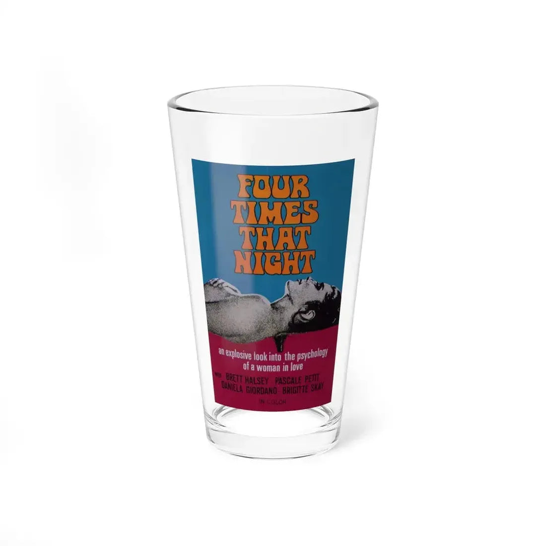 FOUR TIMES THAT NIGHT 1971 Movie Poster - Pint Glass 16oz 16oz - Go Mug Yourself