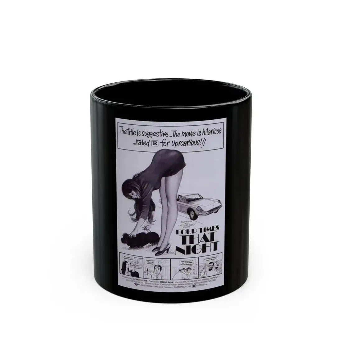 FOUR TIMES THAT NIGHT (2) 1971 Movie Poster - Black Coffee Mug 11oz - Go Mug Yourself