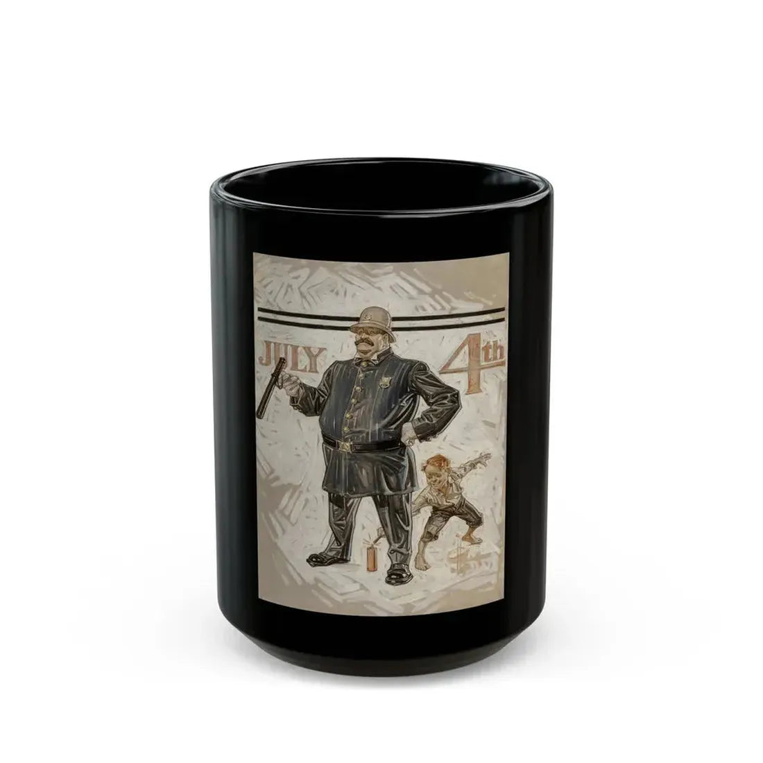 Fourth of July, The Saturday Evening Post, July 1, 1911 - Black Coffee Mug 15oz - Go Mug Yourself