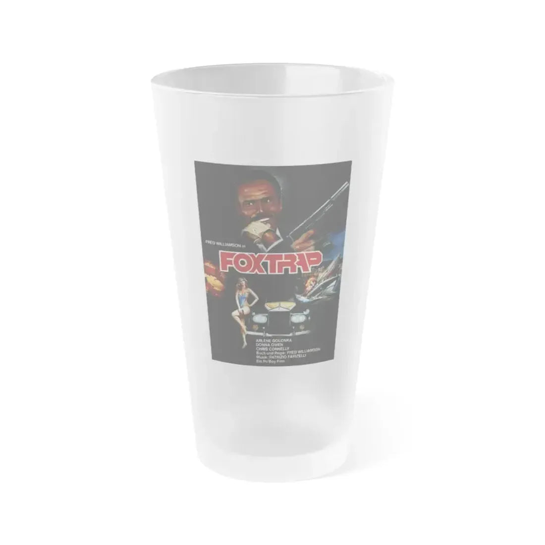 FOXTRAP (GERMAN) 1986 Movie Poster - Frosted Pint Glass 16oz 16oz Frosted - Go Mug Yourself