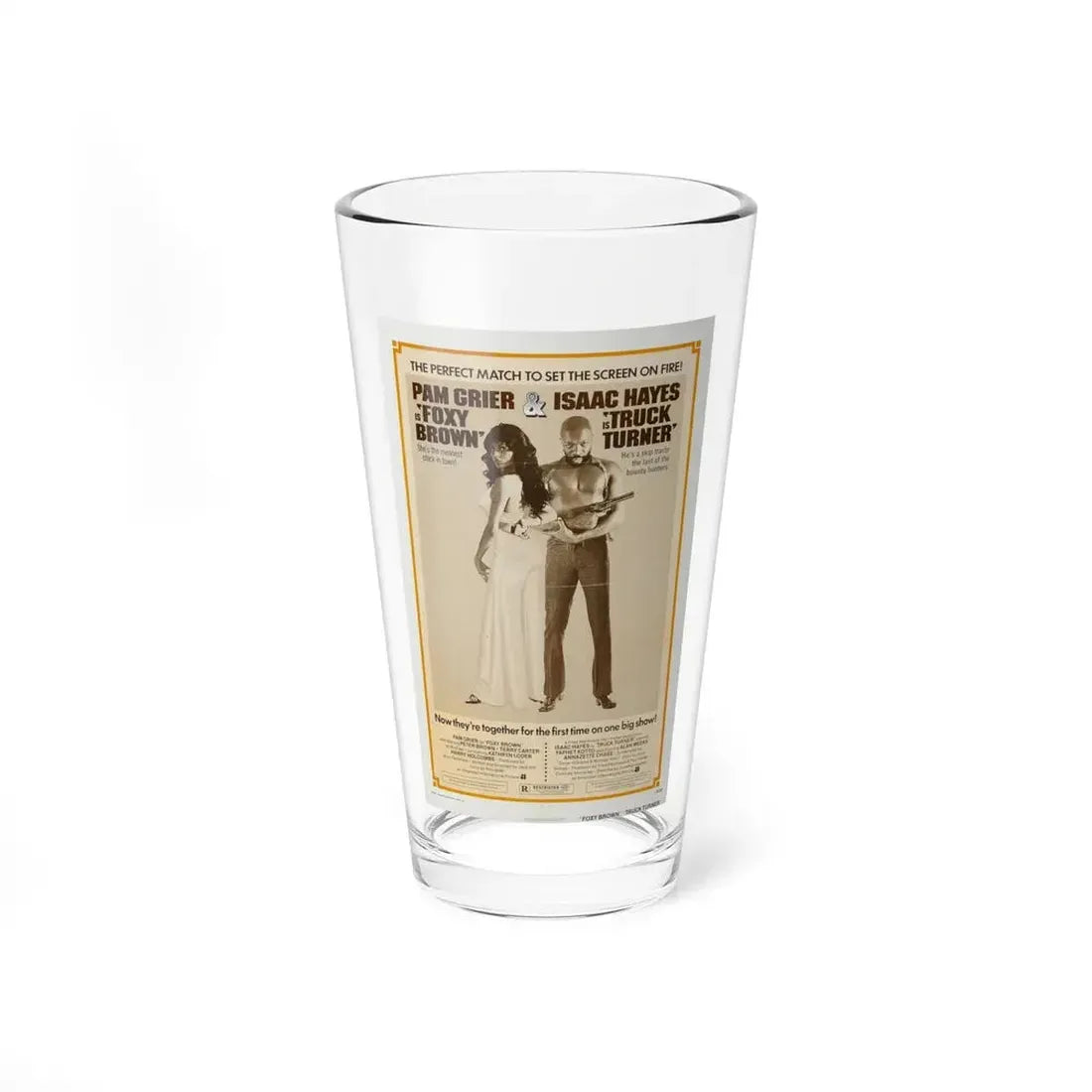 FOXY BROWN + TRUCK TURNER 1974 Movie Poster - Pint Glass 16oz 16oz - Go Mug Yourself