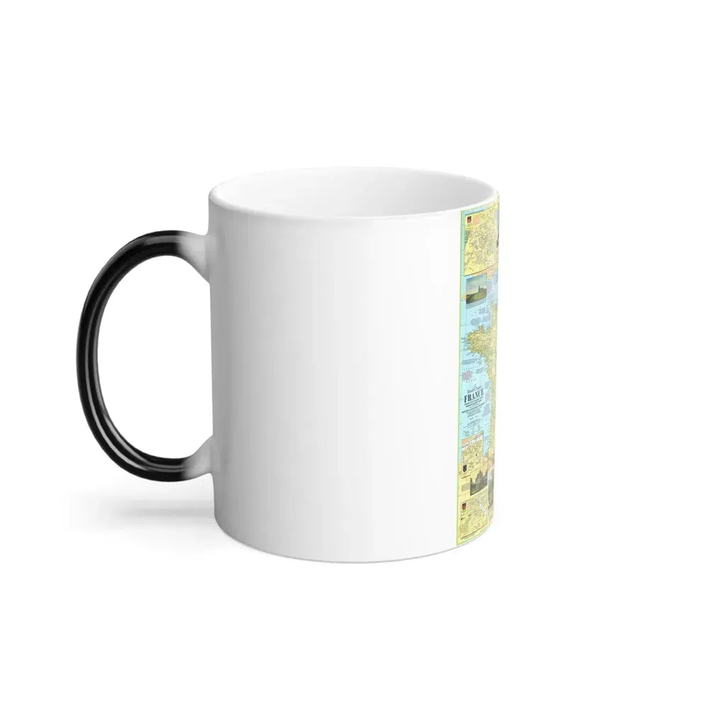 France - A Traveller's Map 1 (1971) (Map) Color Changing Mug 11oz - Go Mug Yourself