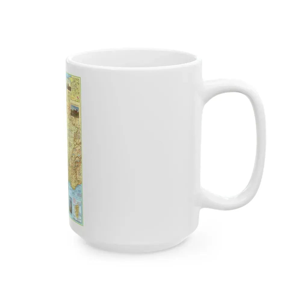 France - A Traveller's Map 1 (1971) (Map) White Coffee Mug - Go Mug Yourself