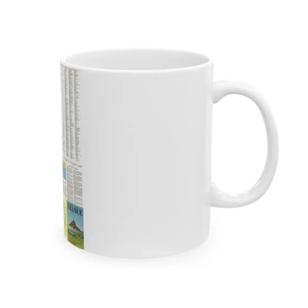 France - A Traveller's Map 2 (1971) (Map) White Coffee Mug - Go Mug Yourself