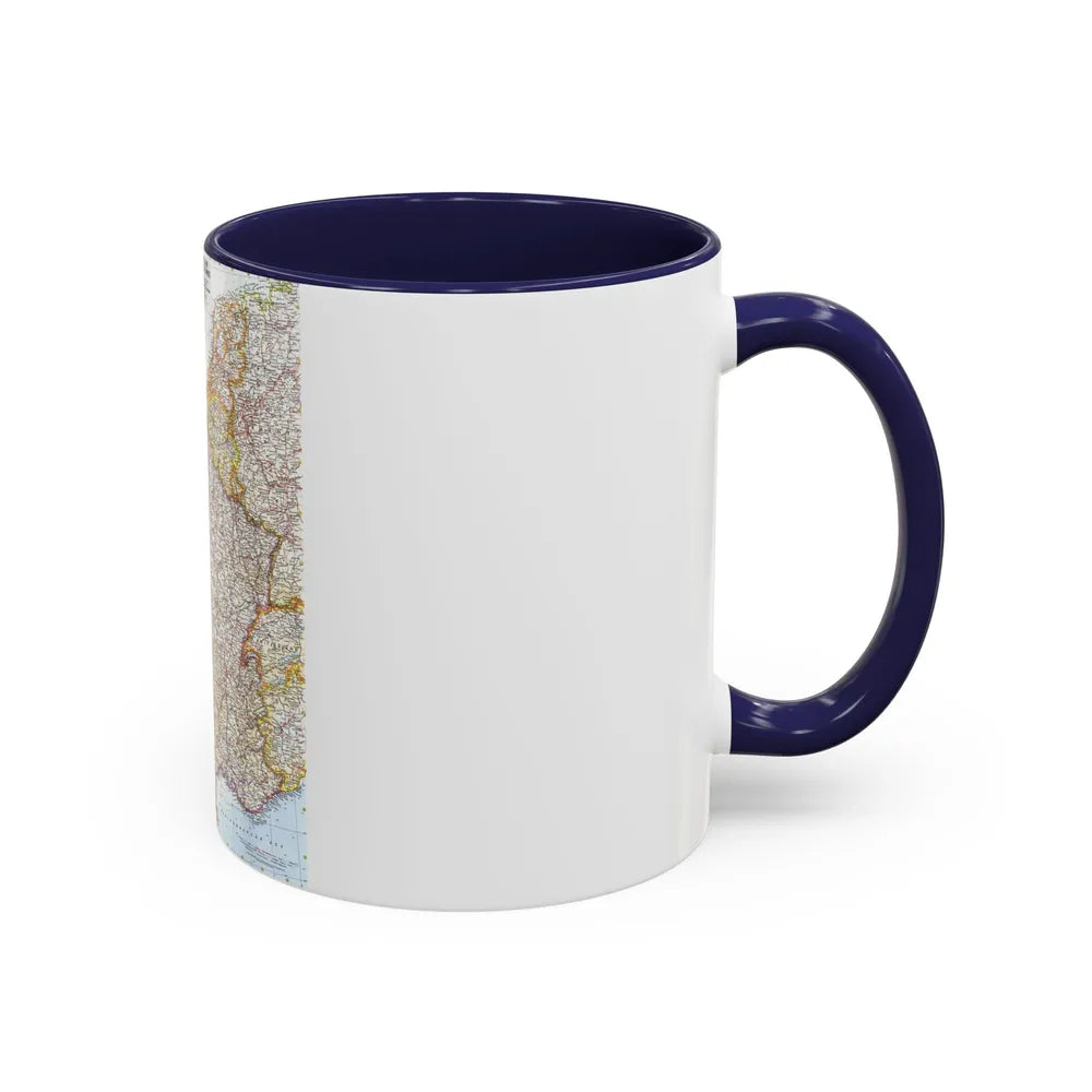 France, Belgium, and the Netherlands (1960) (Map) Accent Coffee Mug - Go Mug Yourself