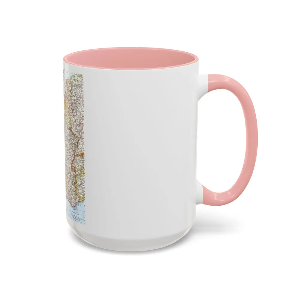 France, Belgium, and the Netherlands (1960) (Map) Accent Coffee Mug - Go Mug Yourself