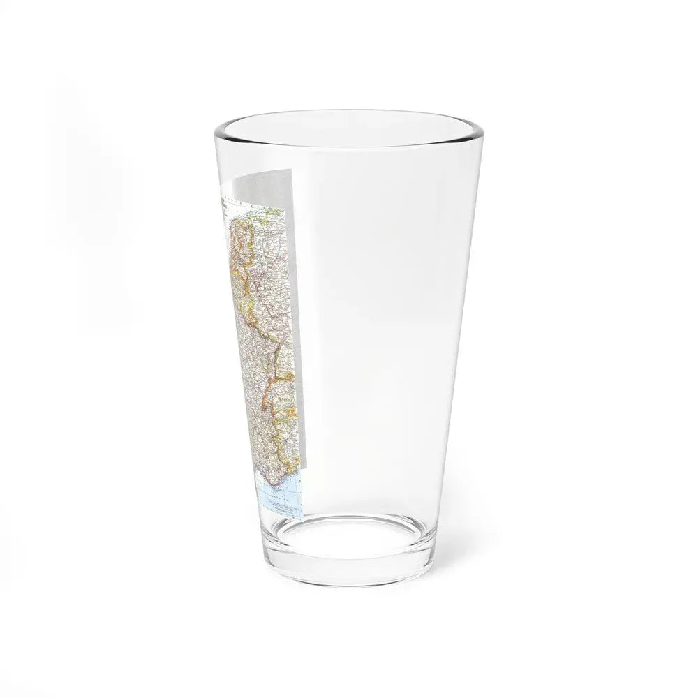 France, Belgium, and the Netherlands (1960) (Map) Pint Glass 16oz - Go Mug Yourself