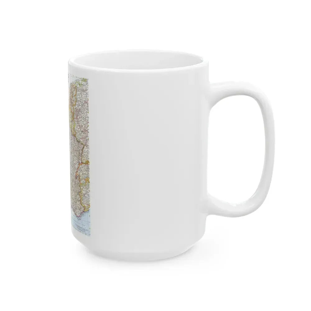 France, Belgium, and the Netherlands (1960) (Map) White Coffee Mug - Go Mug Yourself
