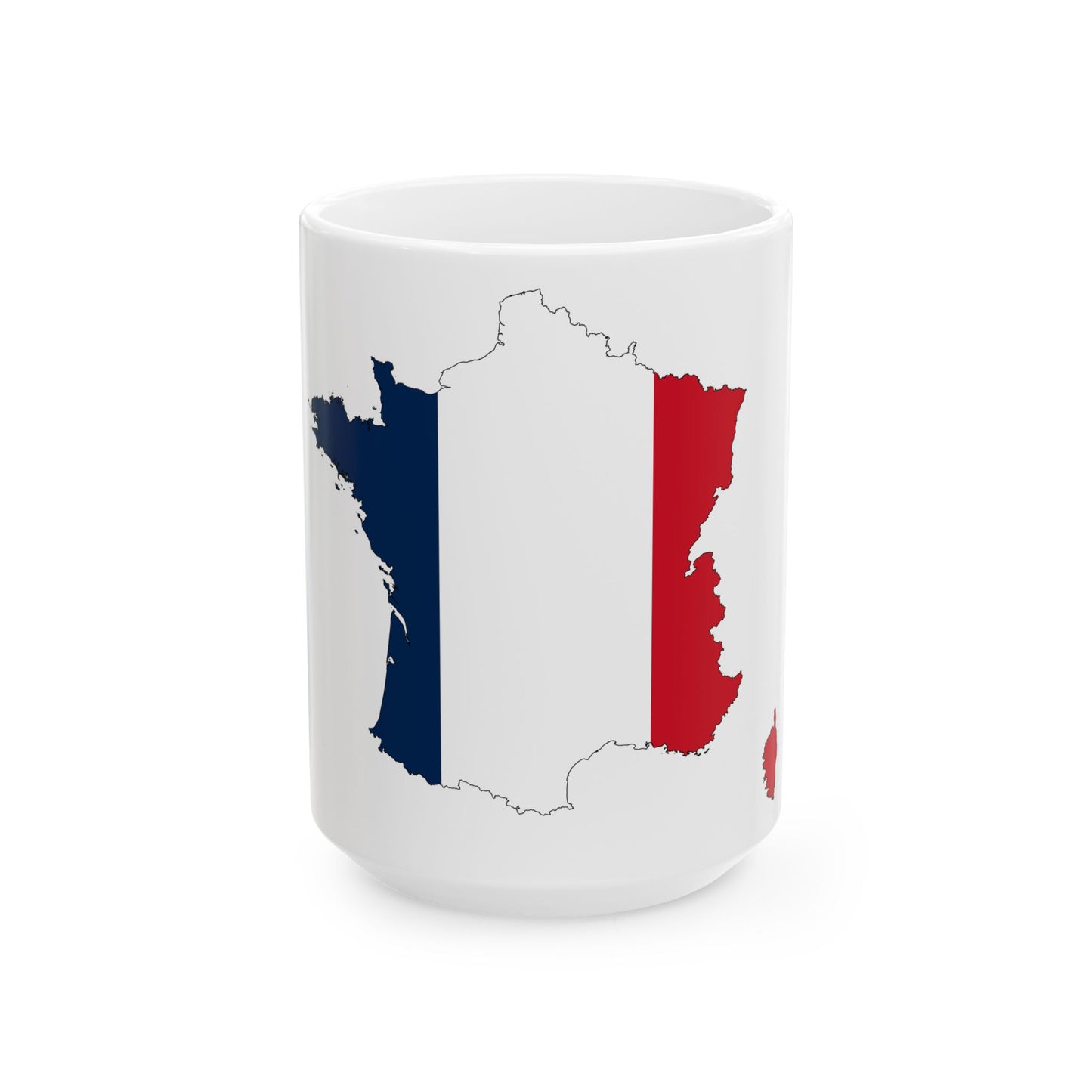 France-Flagmap (France) White Coffee Mug-15oz-Go Mug Yourself