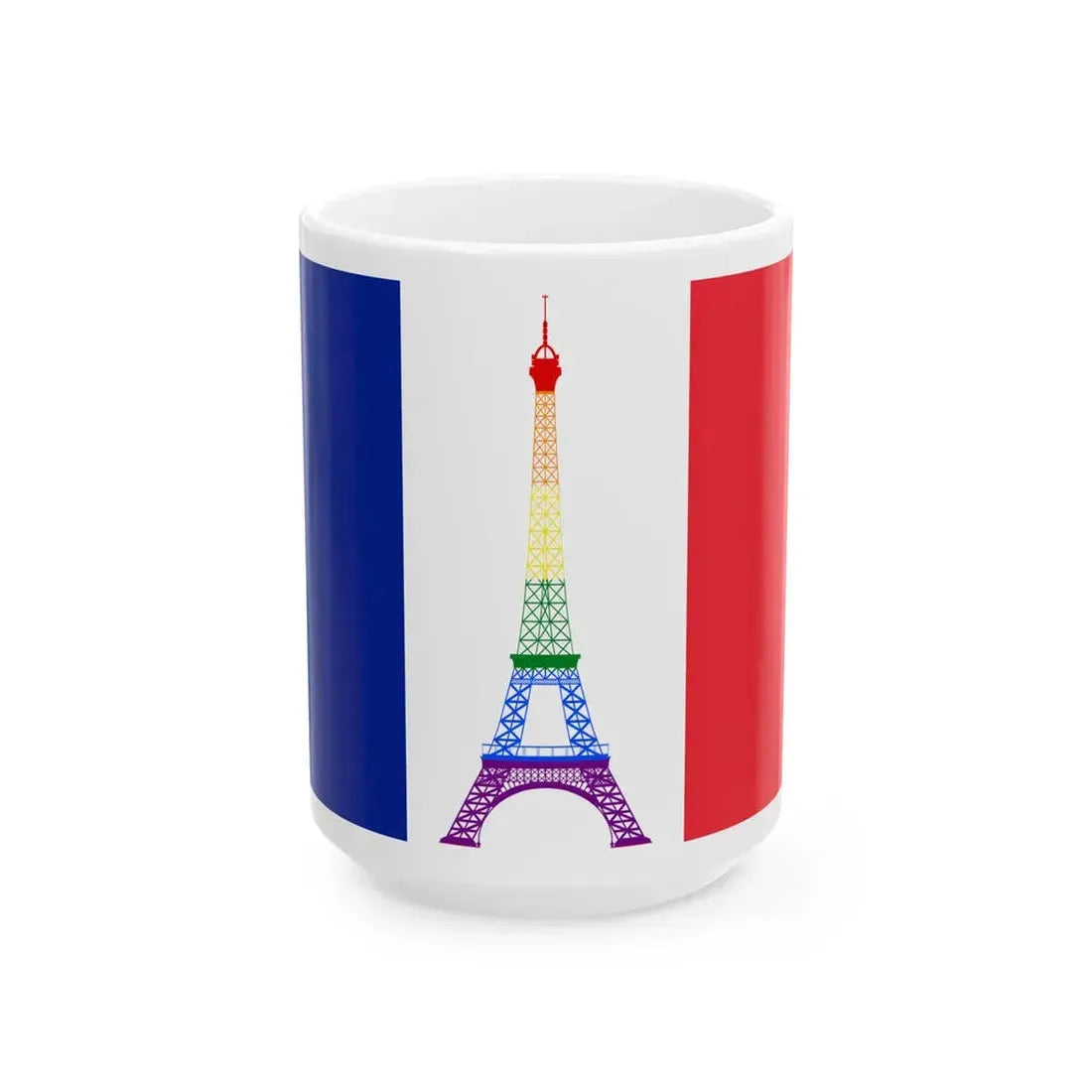 France Gay flag (France) White Coffee Mug 15oz - Go Mug Yourself