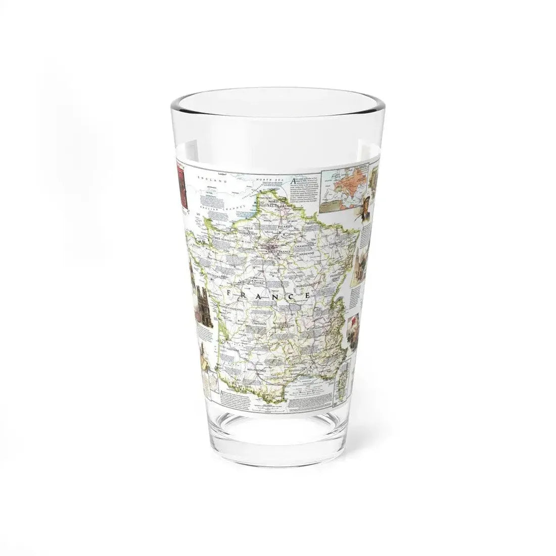 France- - Historical Evolution of a Nation (1989) (Map) Pint Glass 16oz 16oz - Go Mug Yourself
