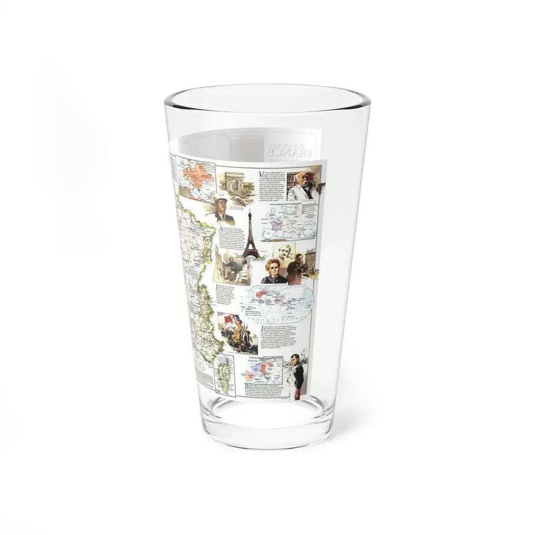 France- - Historical Evolution of a Nation (1989) (Map) Pint Glass 16oz - Go Mug Yourself