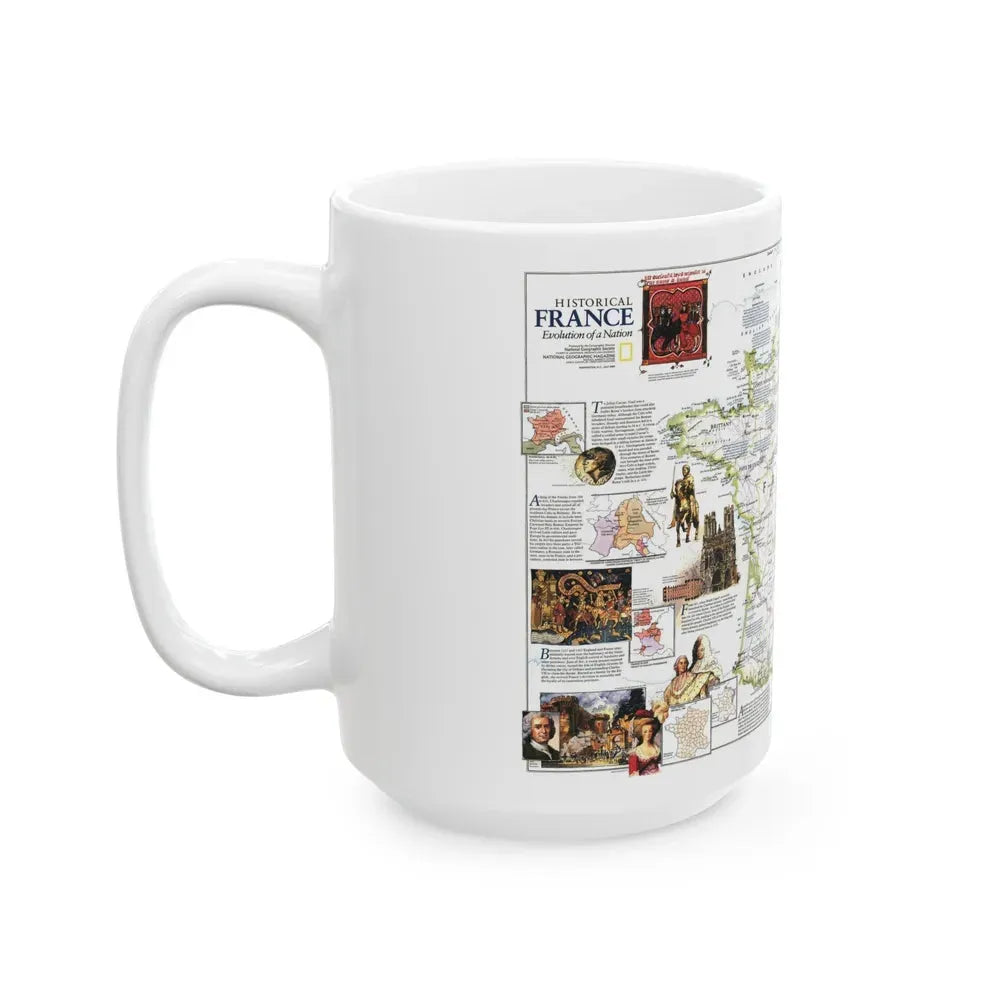 France- - Historical Evolution of a Nation (1989) (Map) White Coffee Mug - Go Mug Yourself