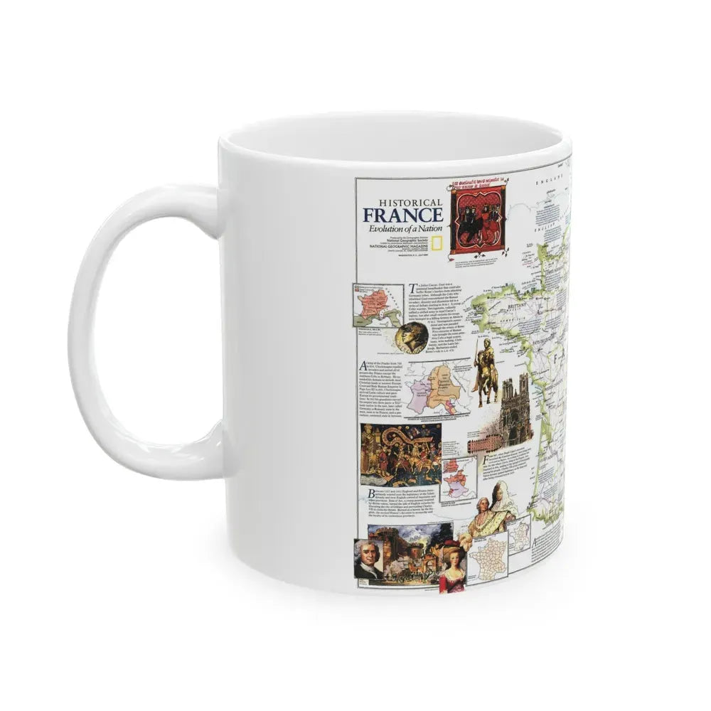 France- - Historical Evolution of a Nation (1989) (Map) White Coffee Mug - Go Mug Yourself
