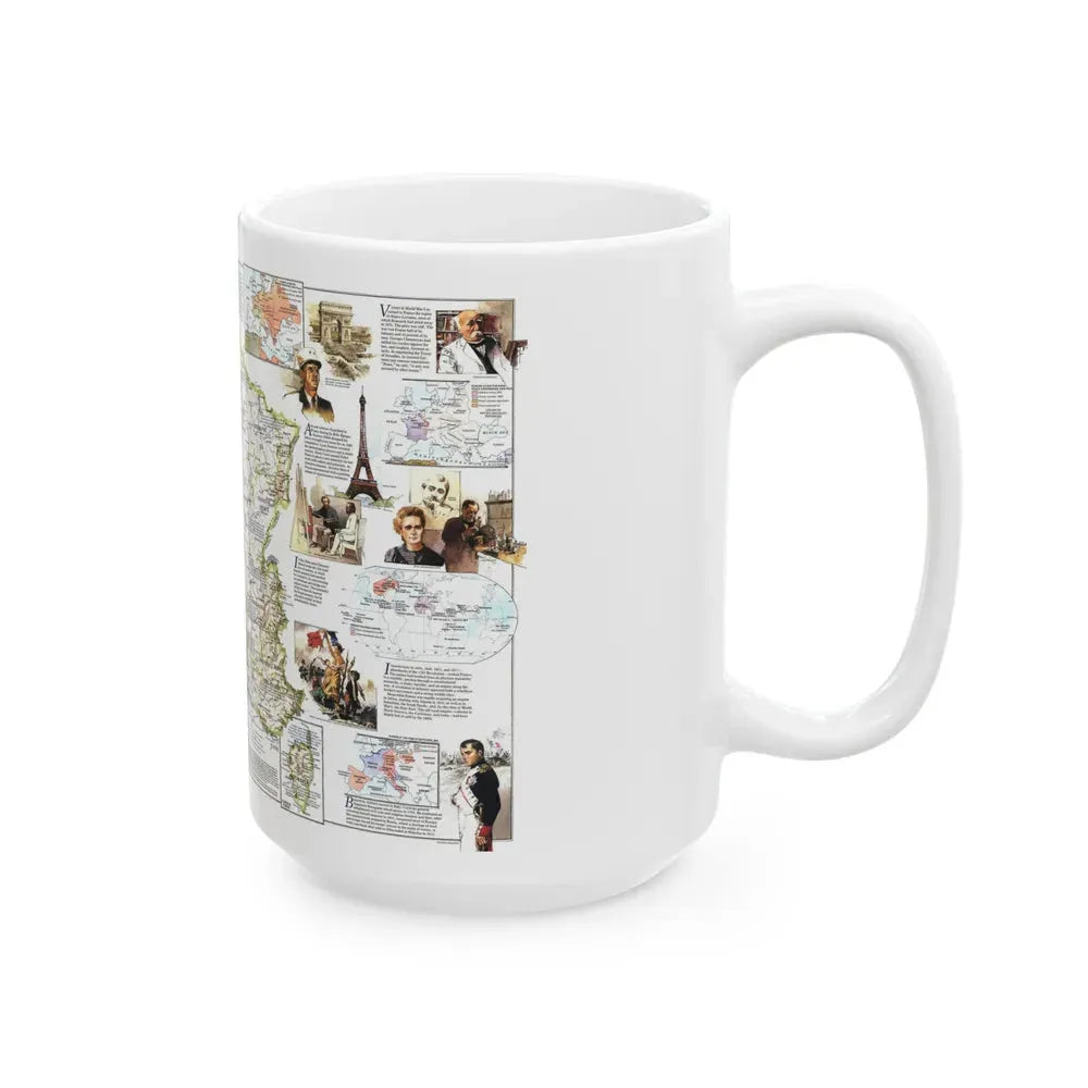 France- - Historical Evolution of a Nation (1989) (Map) White Coffee Mug - Go Mug Yourself