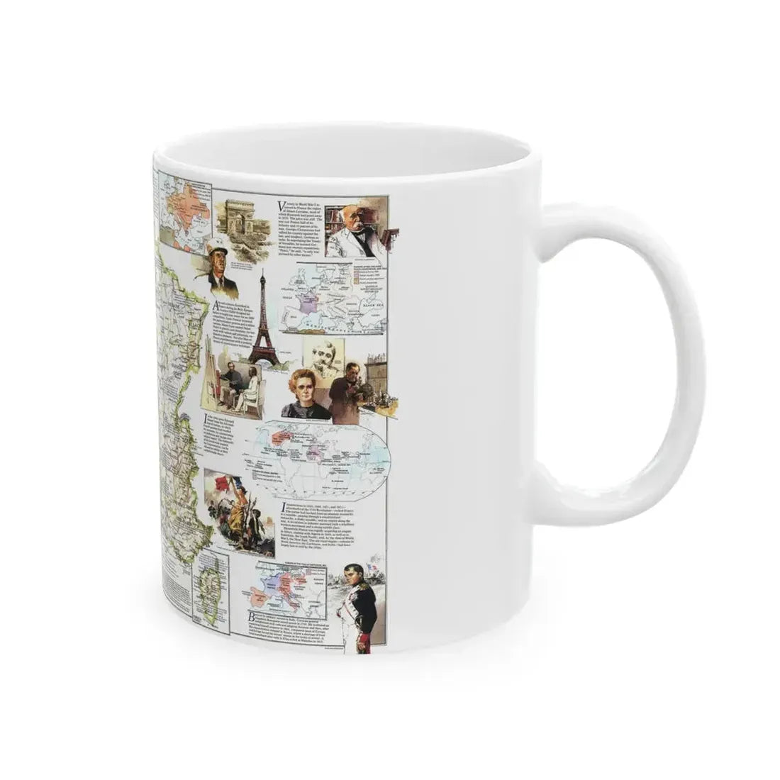 France- - Historical Evolution of a Nation (1989) (Map) White Coffee Mug - Go Mug Yourself