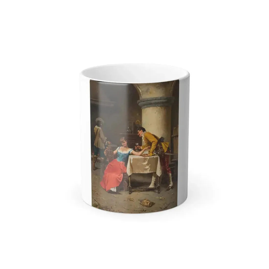 Francesco Peluso (1836-1936) The Courtship - Oil on Canvas - Color Changing Mug 11oz 11oz - Go Mug Yourself