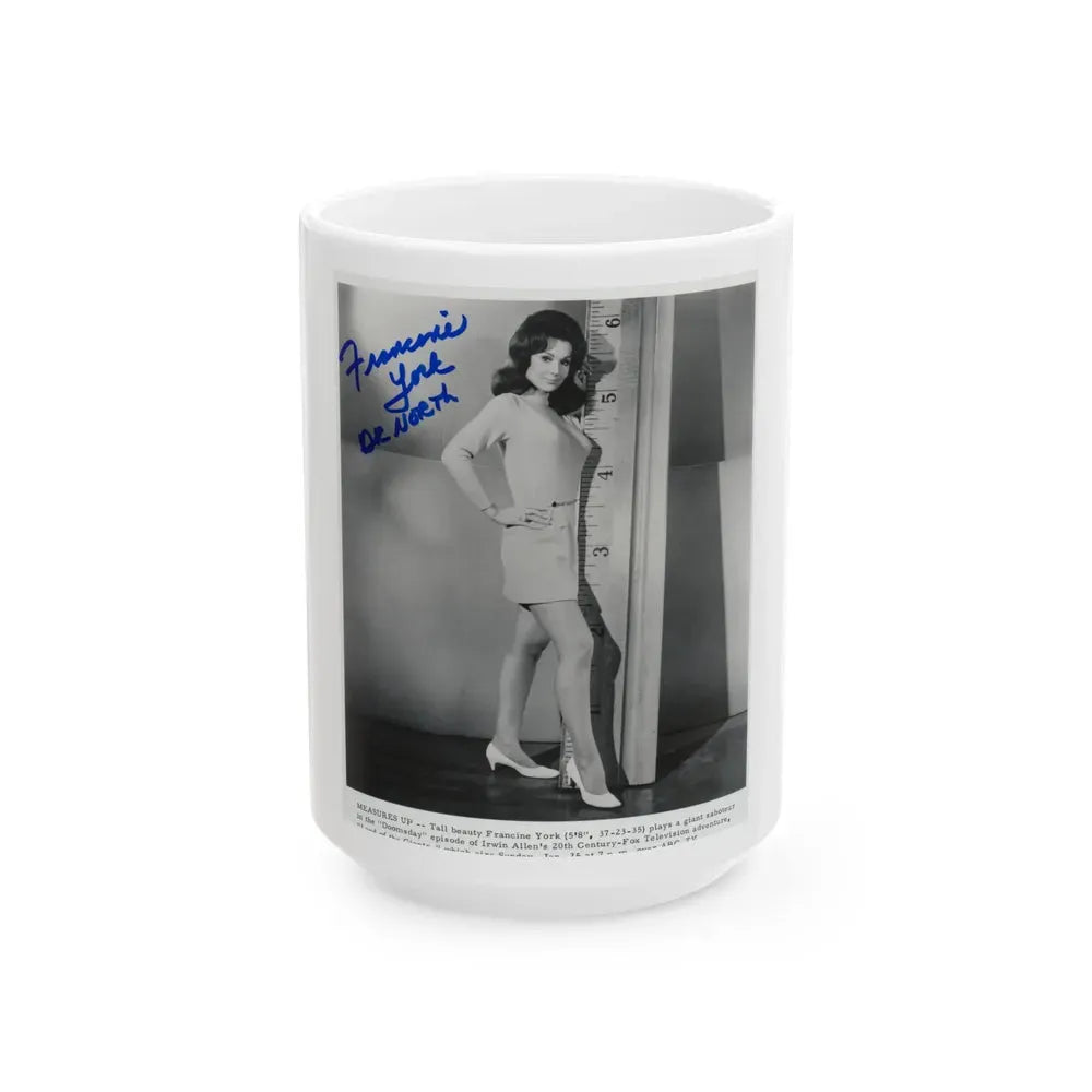 Francine York #06 (Vintage Female Icon) White Coffee Mug 15oz - Go Mug Yourself