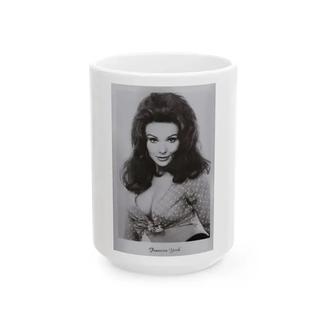Francine York #169 - 4x5 60's B&W Photo on Postcard Paper (Vintage Female Icon) White Coffee Mug 15oz - Go Mug Yourself