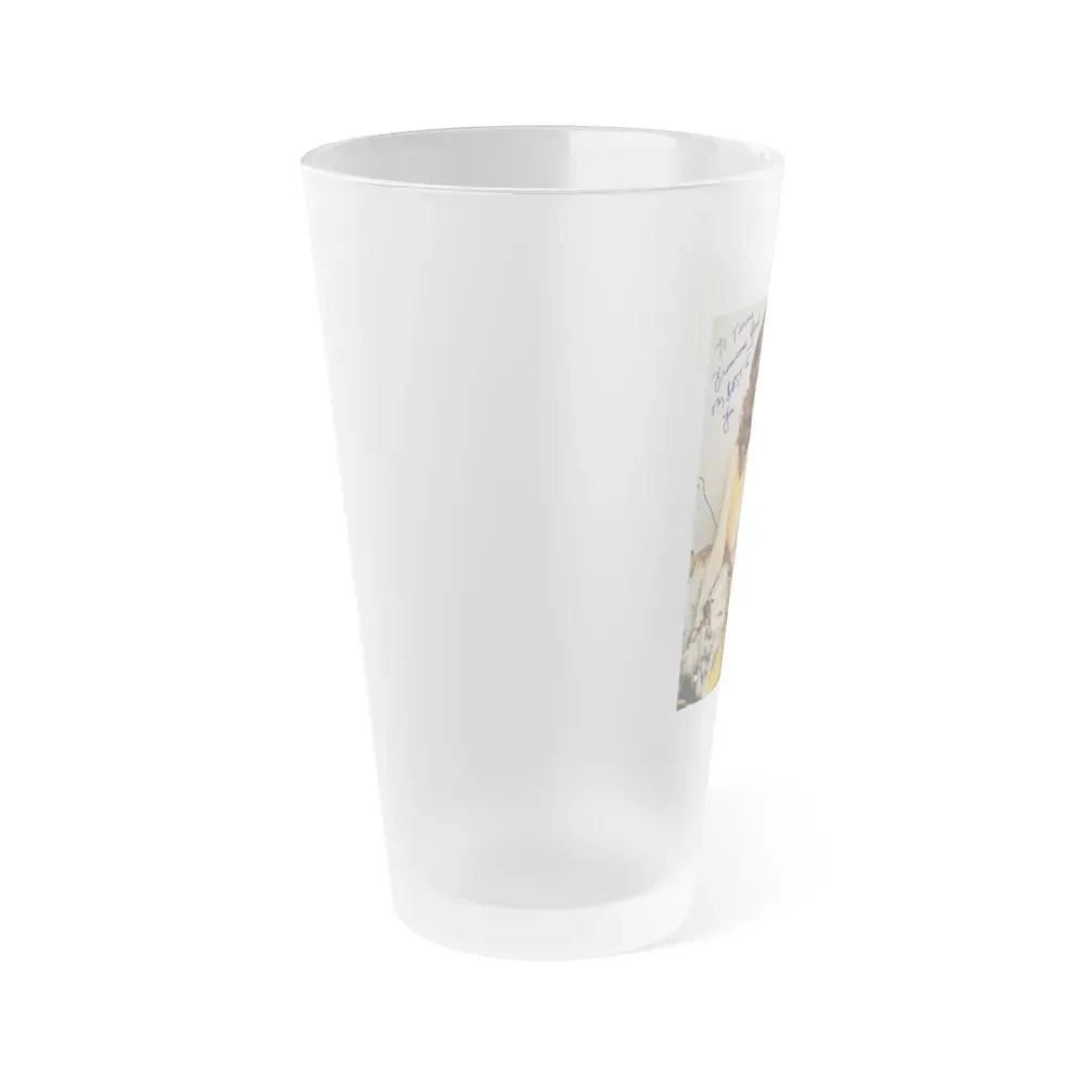 Francine York #18 (Vintage Female Icon) Frosted Pint Glass 16oz - Go Mug Yourself