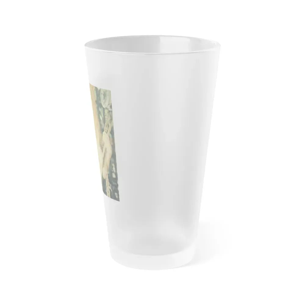 Francine York #23 - Topless (Vintage Female Icon) Frosted Pint Glass 16oz - Go Mug Yourself