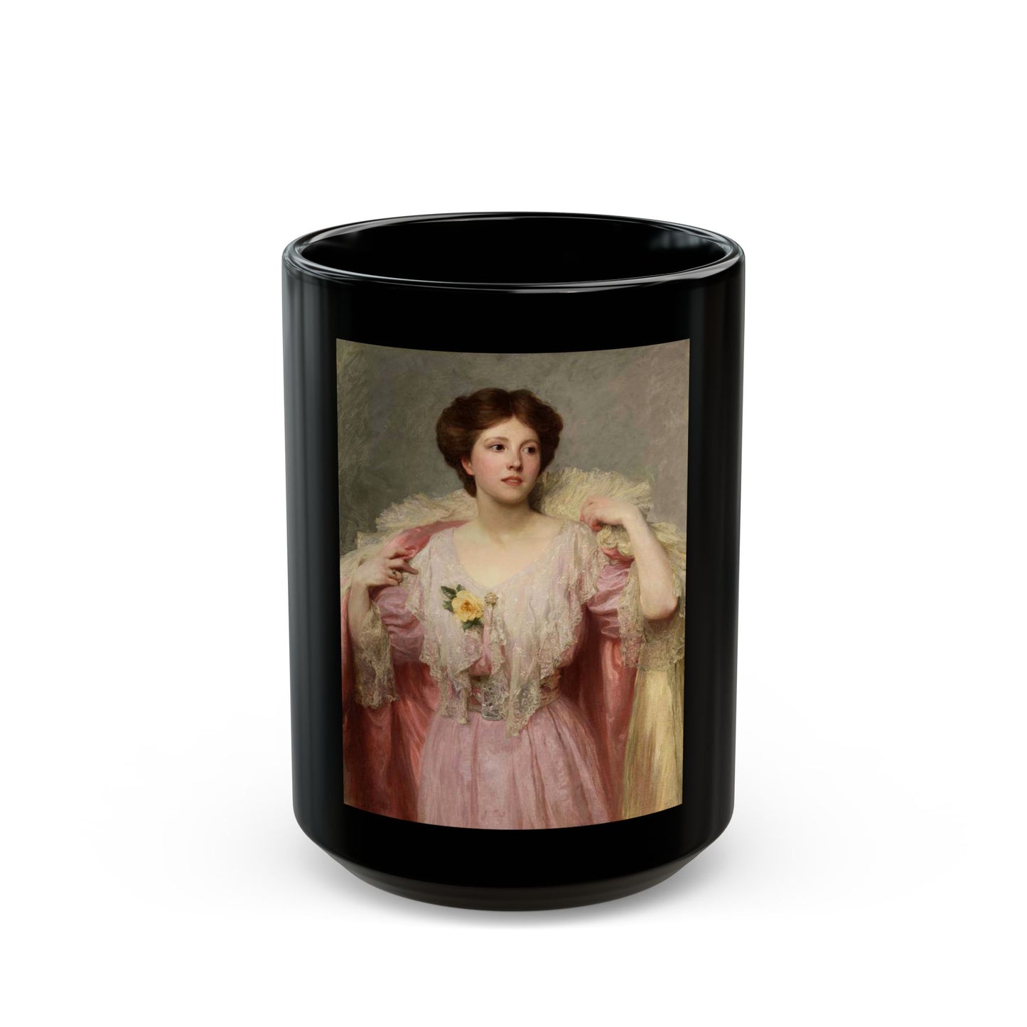 Frank Dicksee (1853 1928) Ruth Julia Cripps - Black Coffee Mug-15oz-Go Mug Yourself