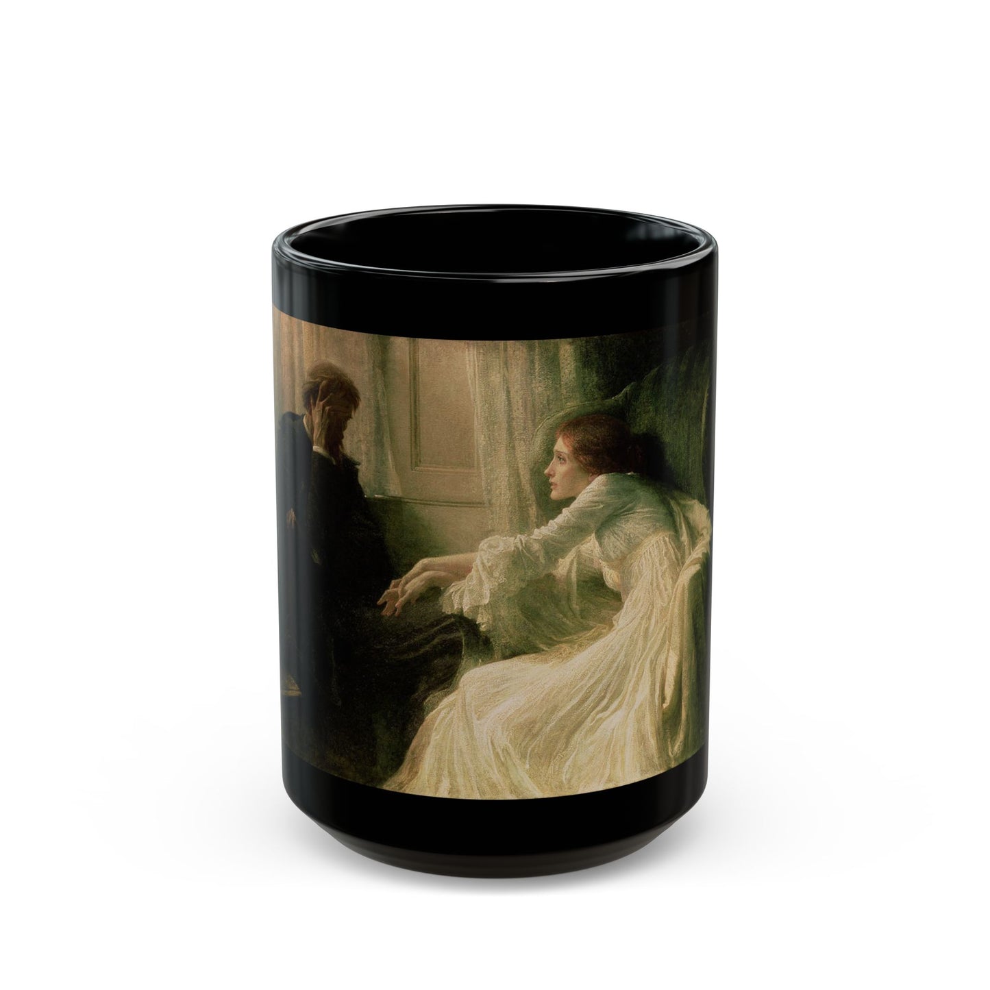 Frank Dicksee (1853 1928) The Confession - 1896 - Black Coffee Mug-15oz-Go Mug Yourself