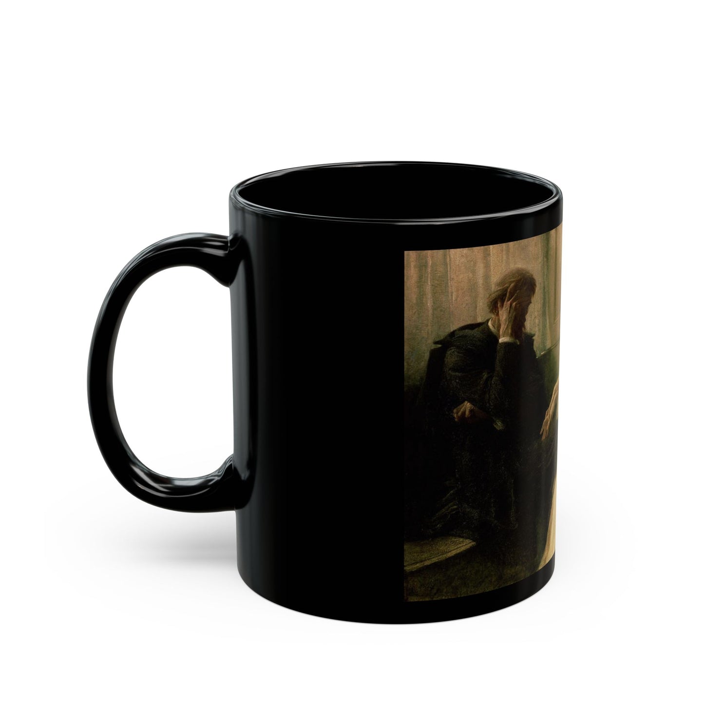Frank Dicksee (1853 1928) The Confession - 1896 - Black Coffee Mug-Go Mug Yourself