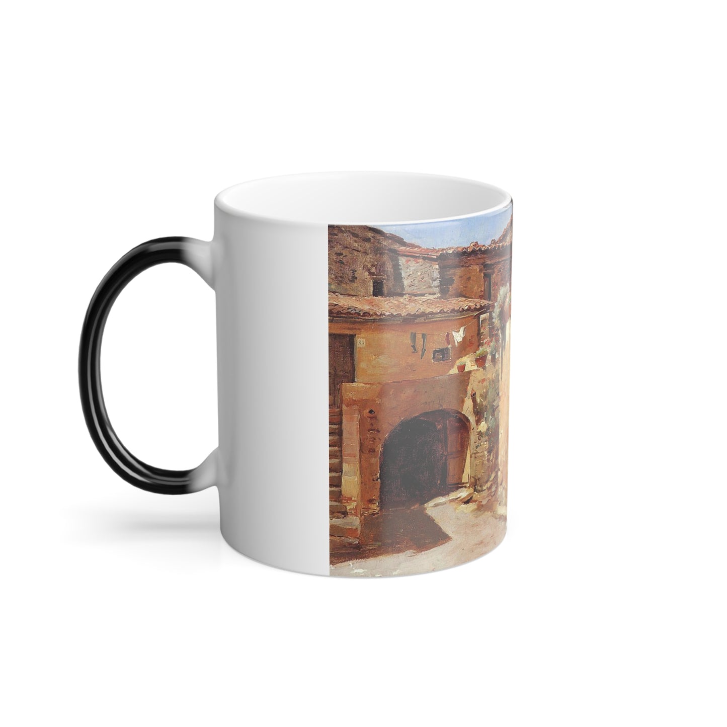 Frank Duveneck (1848-1919) italian courtyard 1886-1887 - Color Changing Mug 11oz-Go Mug Yourself