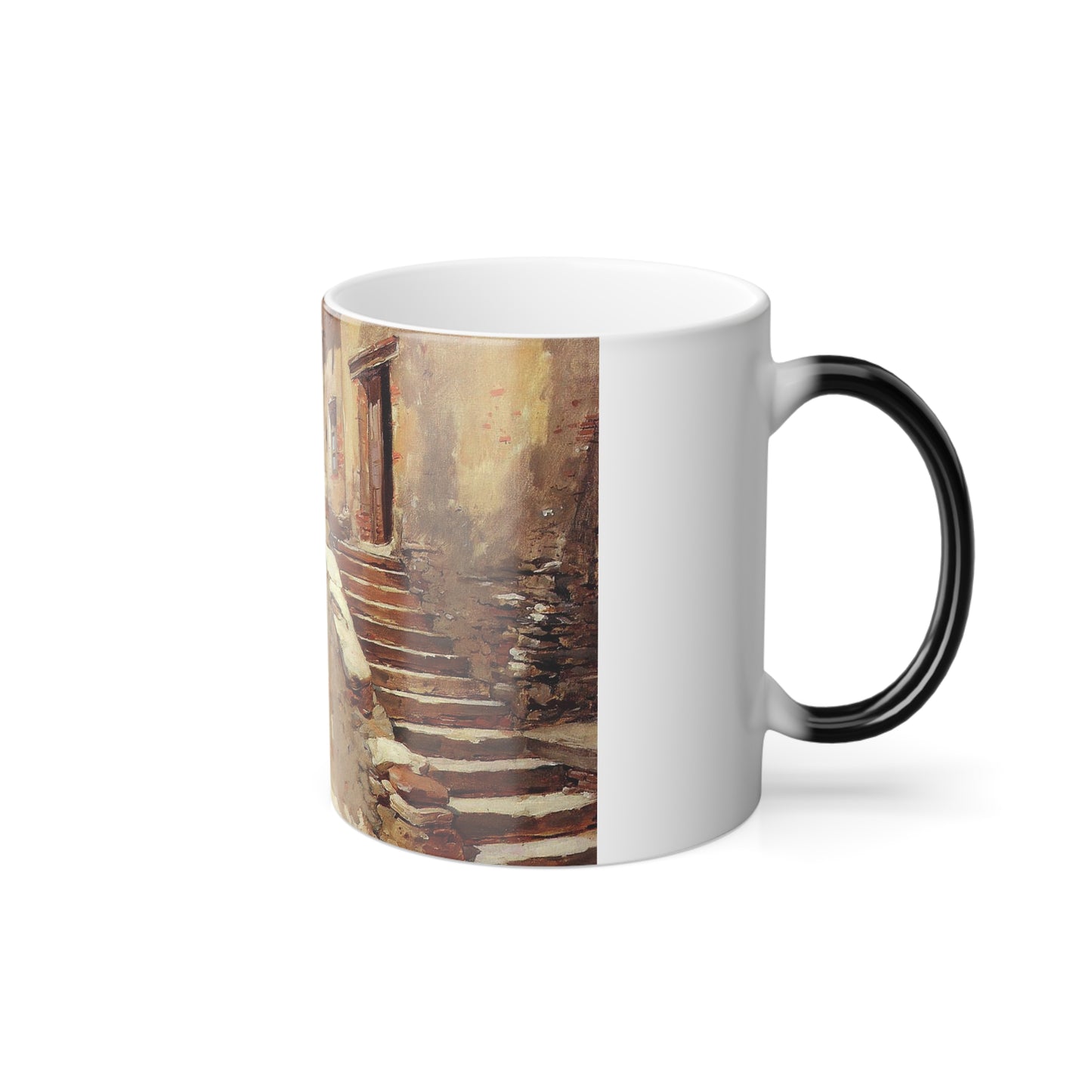 Frank Duveneck (1848-1919) italian courtyard 1886-1887 - Color Changing Mug 11oz-Go Mug Yourself